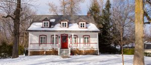 House in Quebec during winter.